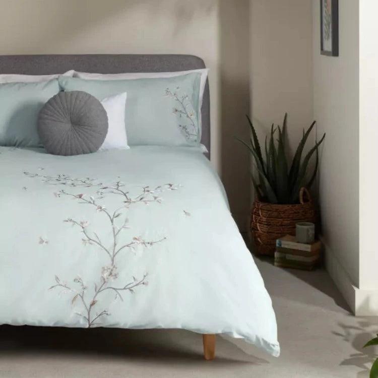 Chinese Blossom Embroidery Duvet Set - The Linen House