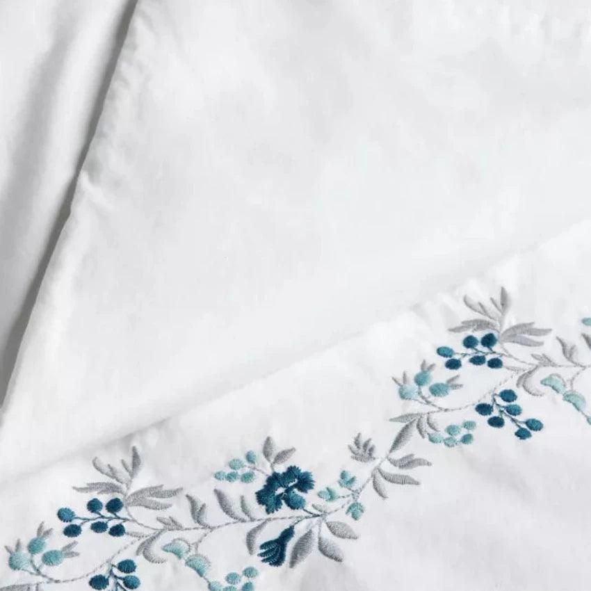 Flower Vine Embroidery Duvet Set - The Linen House