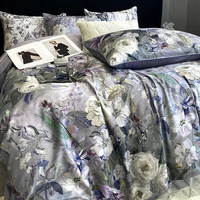 Vintage French Style Rose Printed Duvet Set – Romantic & Timeless Elegance