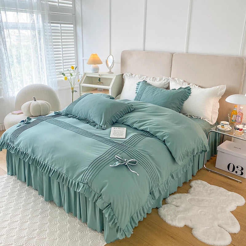 Ruffle With Pleat Duvet Set - The Linen House