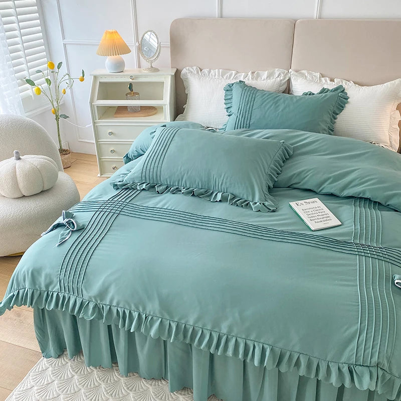 Ruffle With Pleat Duvet Set - The Linen House