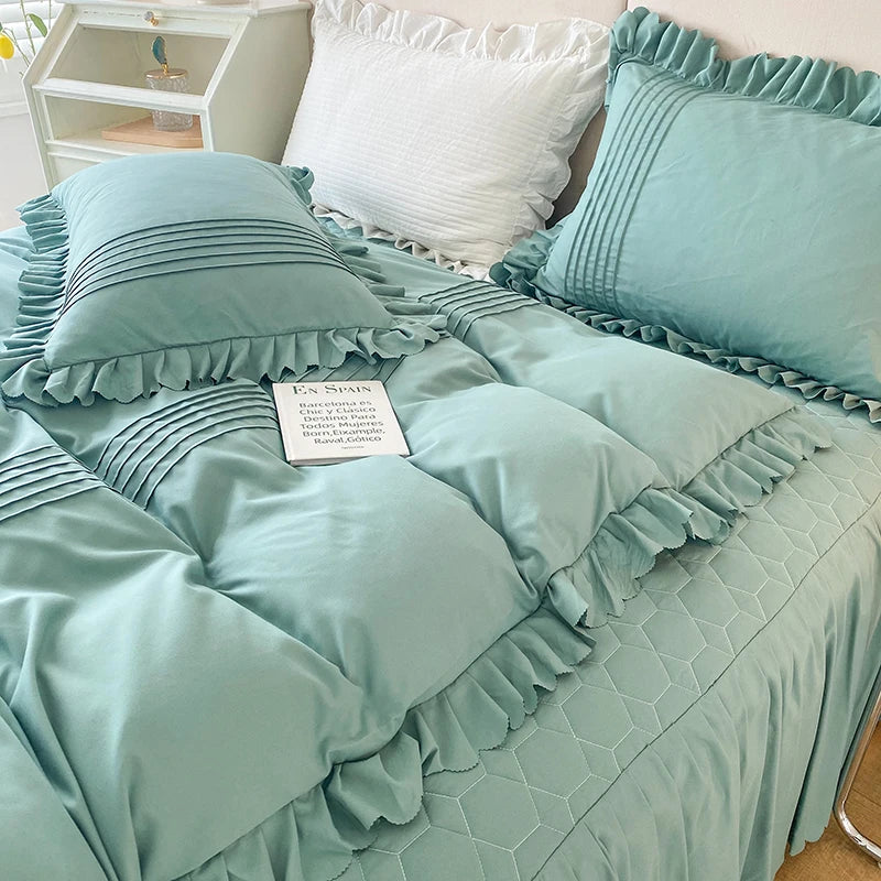 Ruffle With Pleat Duvet Set - The Linen House