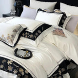 Flowers Butterfly Dragonfly Embroidery Duvet Set - The Linen House