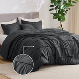 Grid Pinch Pleated Duvet Set