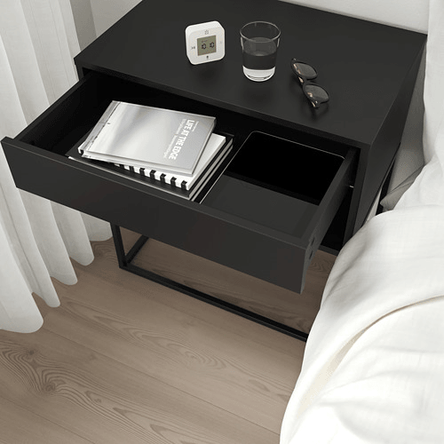 Black Bedside Table - The Linen House