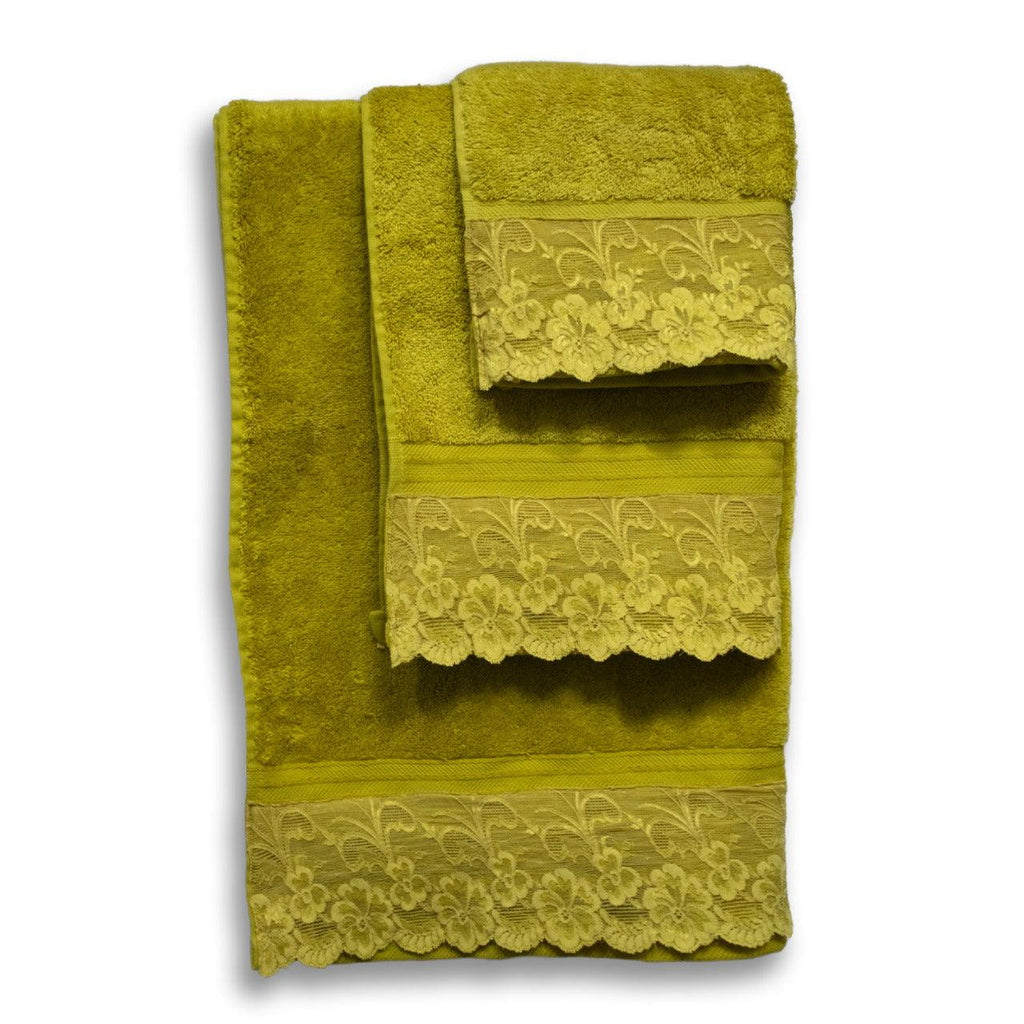 Lace Bath Towels Set - The Linen House
