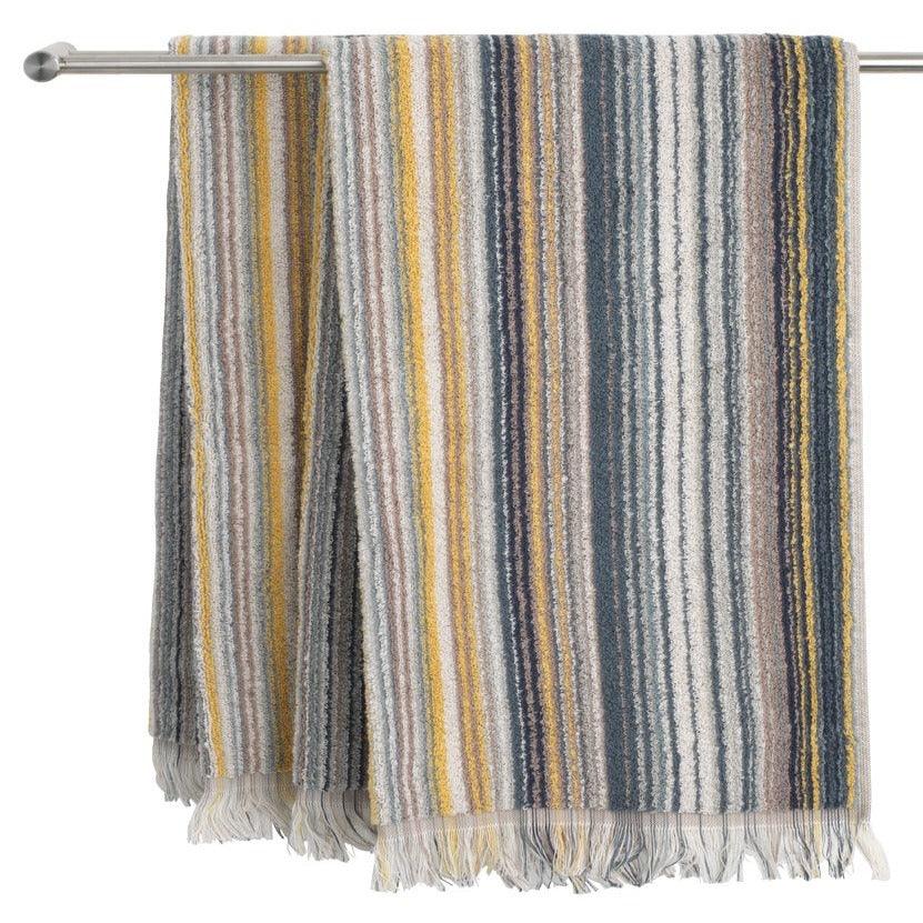 Multi Lines 3 Piece Imported Bath Towel Set - The Linen House