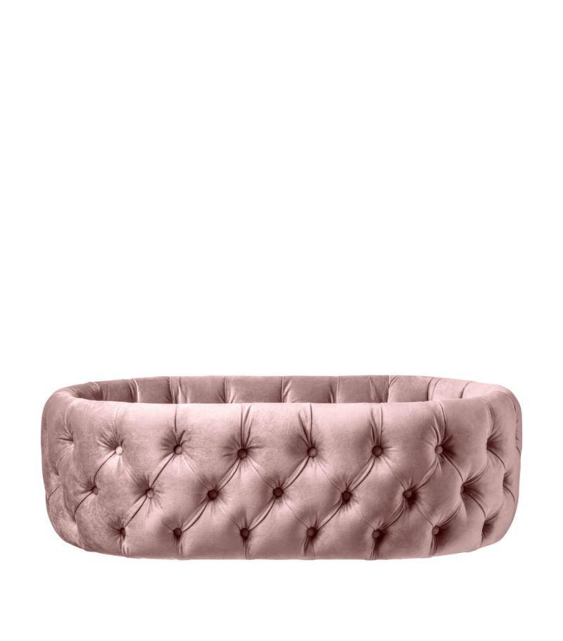 Pink Velvet Tufted Bassinet - The Linen House