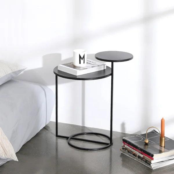 Modern Metal 2-Tiered Double Tray Side Table - The Linen House