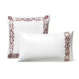 White With Maroon Royal Embroidery Duvet Set