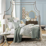 Luxury Green Cotton Satin Embroidery Duvet Set - The Linen House