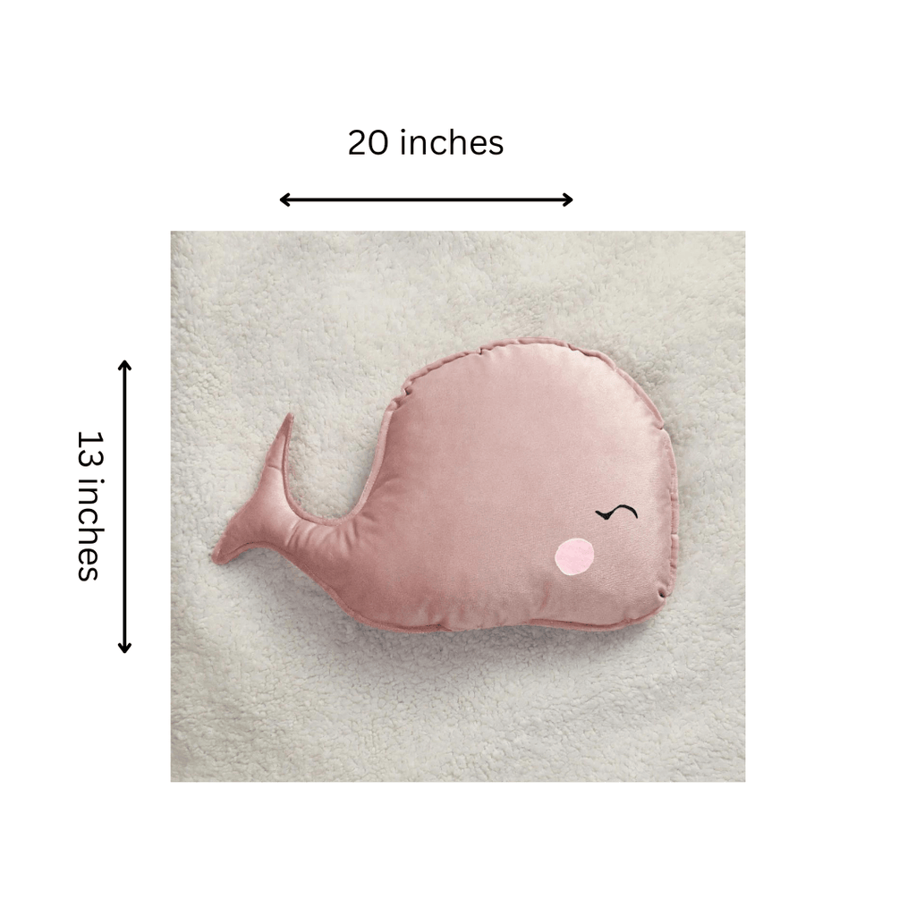 Pink Whale Baby Cushion - The Linen House