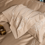 Cotton satin Embroidered duvet set - The Linen House