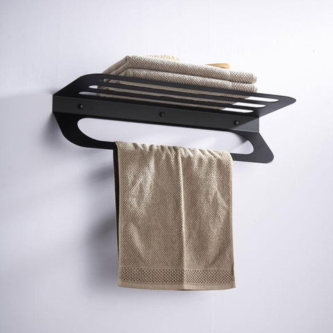 Elegant Black Towel Bar Towel Rack - The Linen House