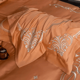Cotton satin Embroidered duvet set - The Linen House