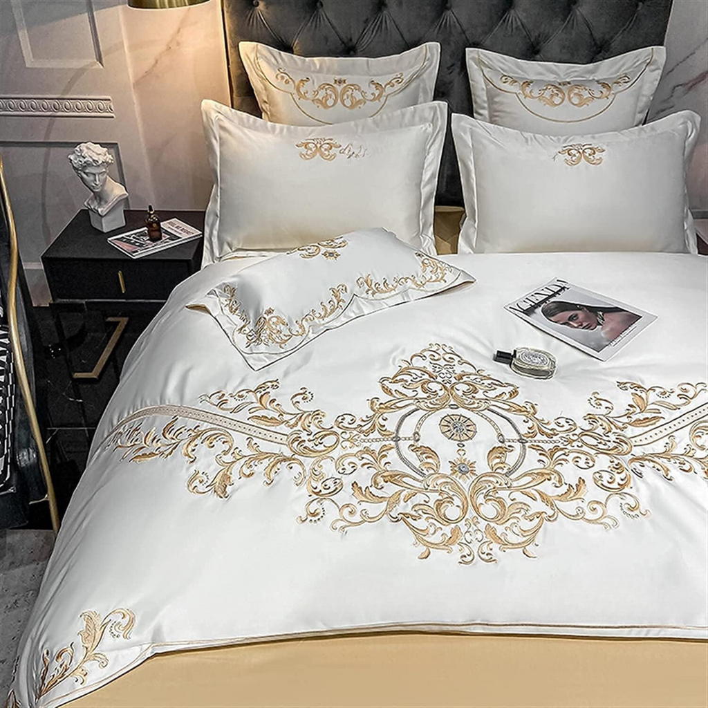 Gold Embroidery Duvet Set - The Linen House