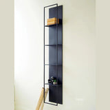 Tall Black Metal Wall Hanging With Four Shelves