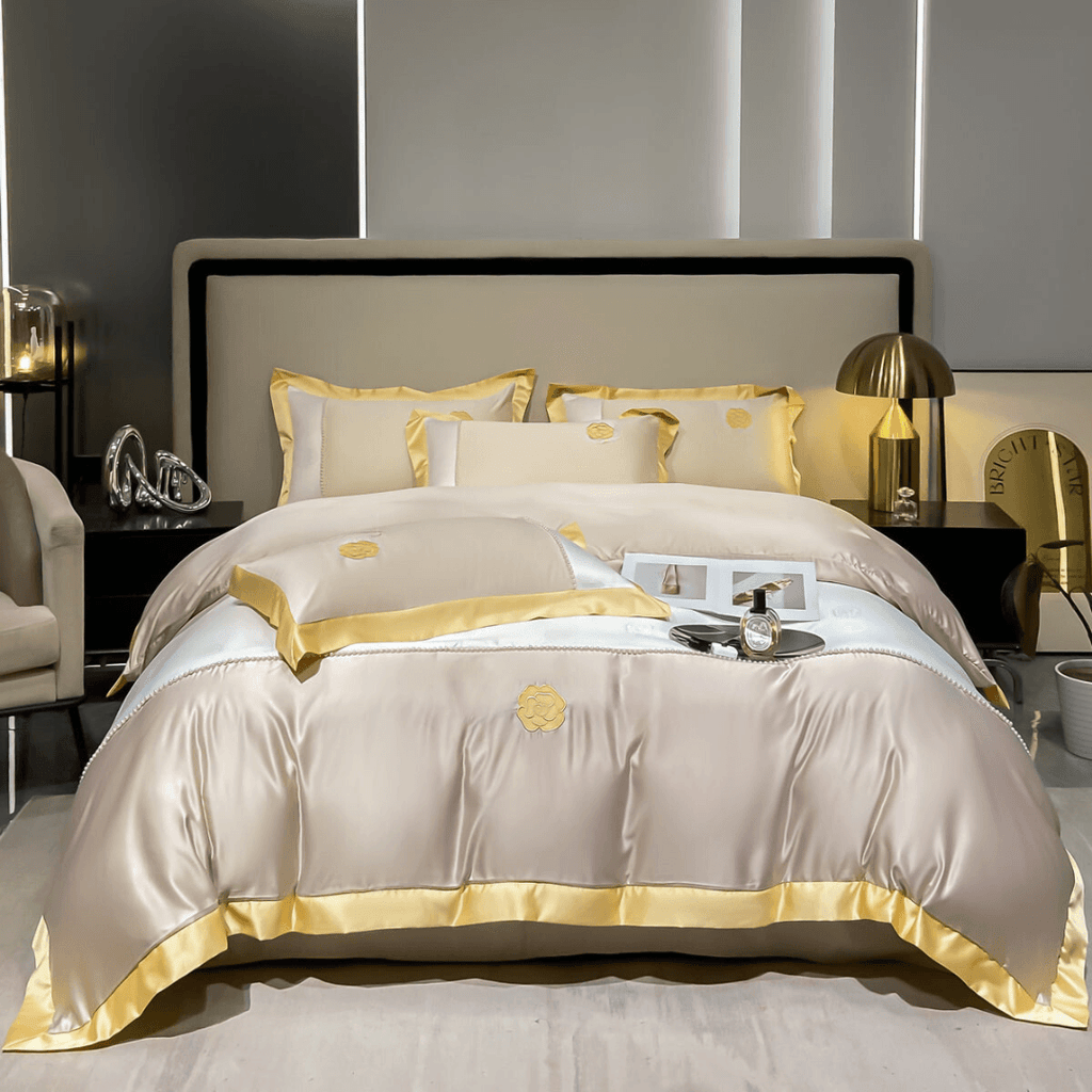 Modern Luxury Embroidered Duvet cover - The Linen House