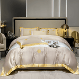 Modern Luxury Embroidered Duvet cover - The Linen House