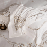 Cotton satin Embroidered duvet set - The Linen House