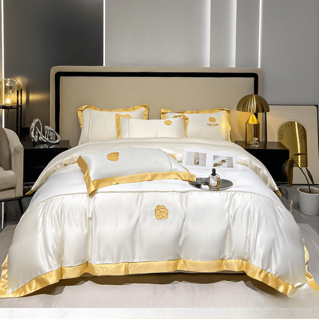 Modern Luxury Embroidered Duvet cover - The Linen House