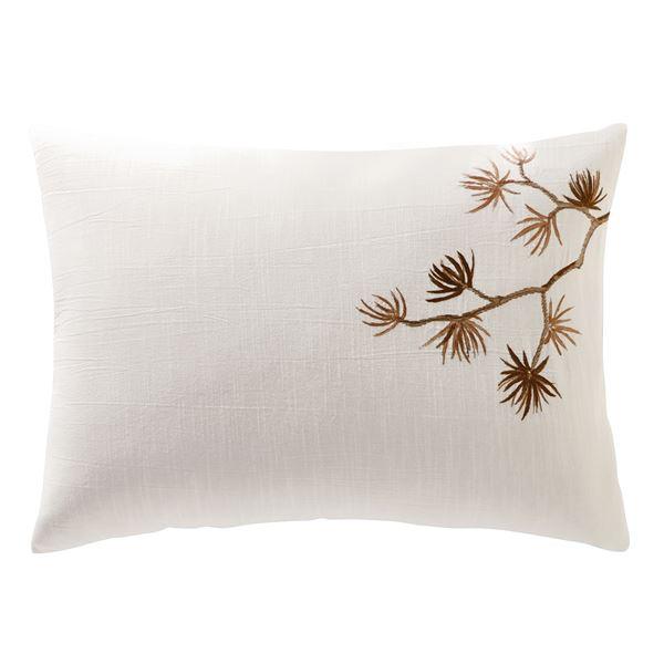 Embroidered Duvet Set With Japanese Foliage Pattern - The Linen House