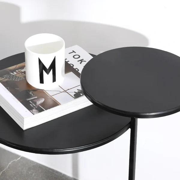 Modern Metal 2-Tiered Double Tray Side Table - The Linen House