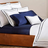 Spencer Sateen Border Duvet Cover - The Linen House