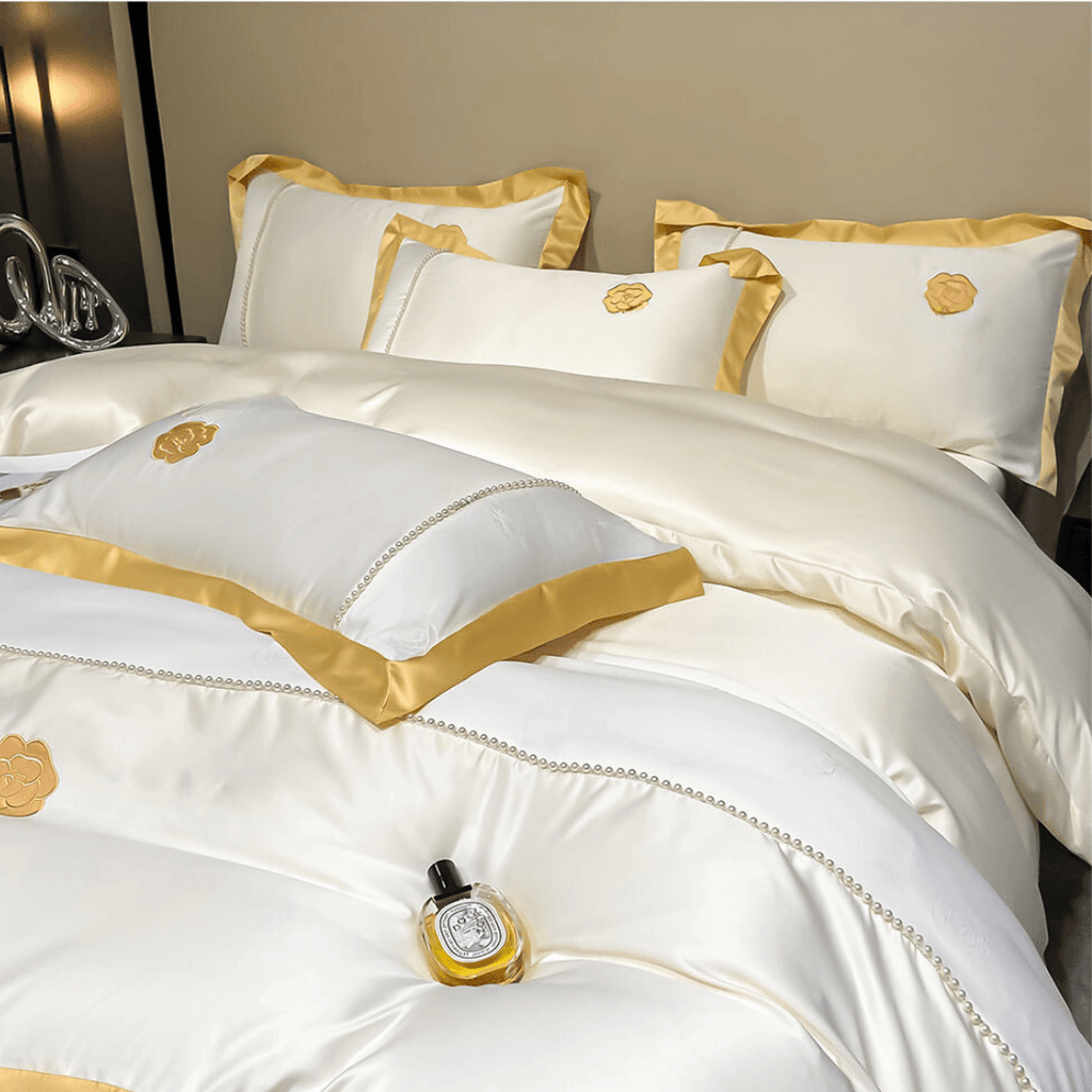 Modern Luxury Embroidered Duvet cover - The Linen House