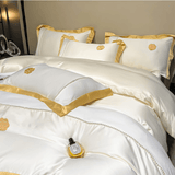 Modern Luxury Embroidered Duvet cover - The Linen House