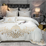Gold Embroidery Duvet Set - The Linen House