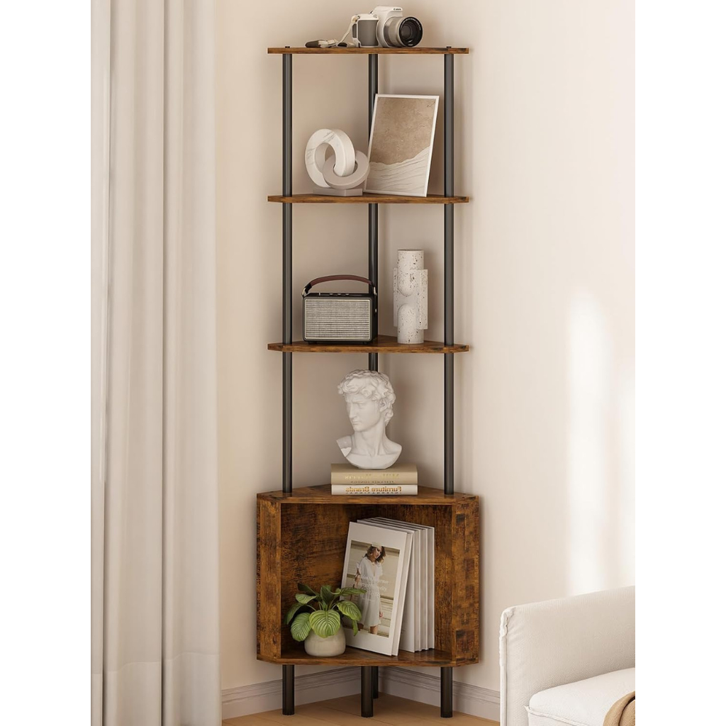Industrial Rustic Bookshelf & Plant Display