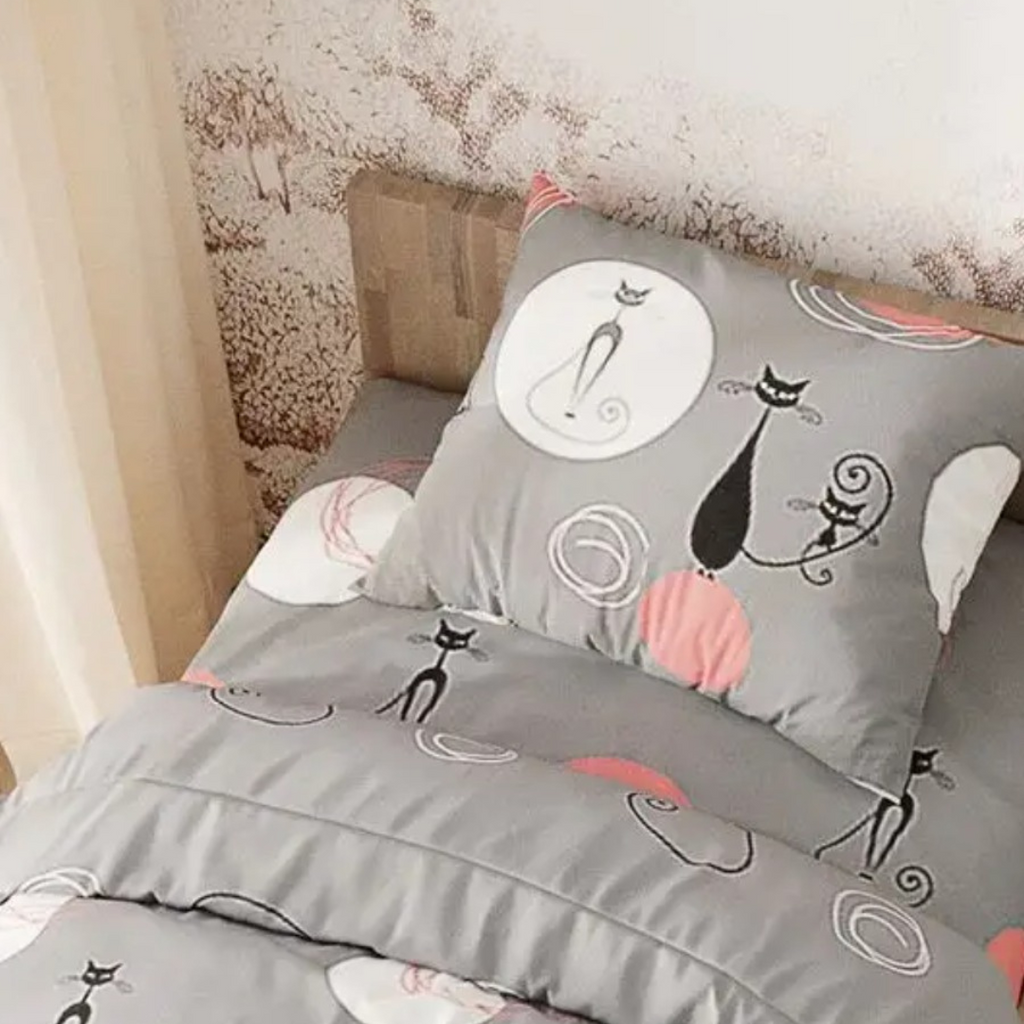 Kids Cartoon Bed-sheet Cat
