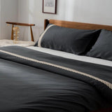 Luxury Duvet With Mash Ground Lace(green) - The Linen House