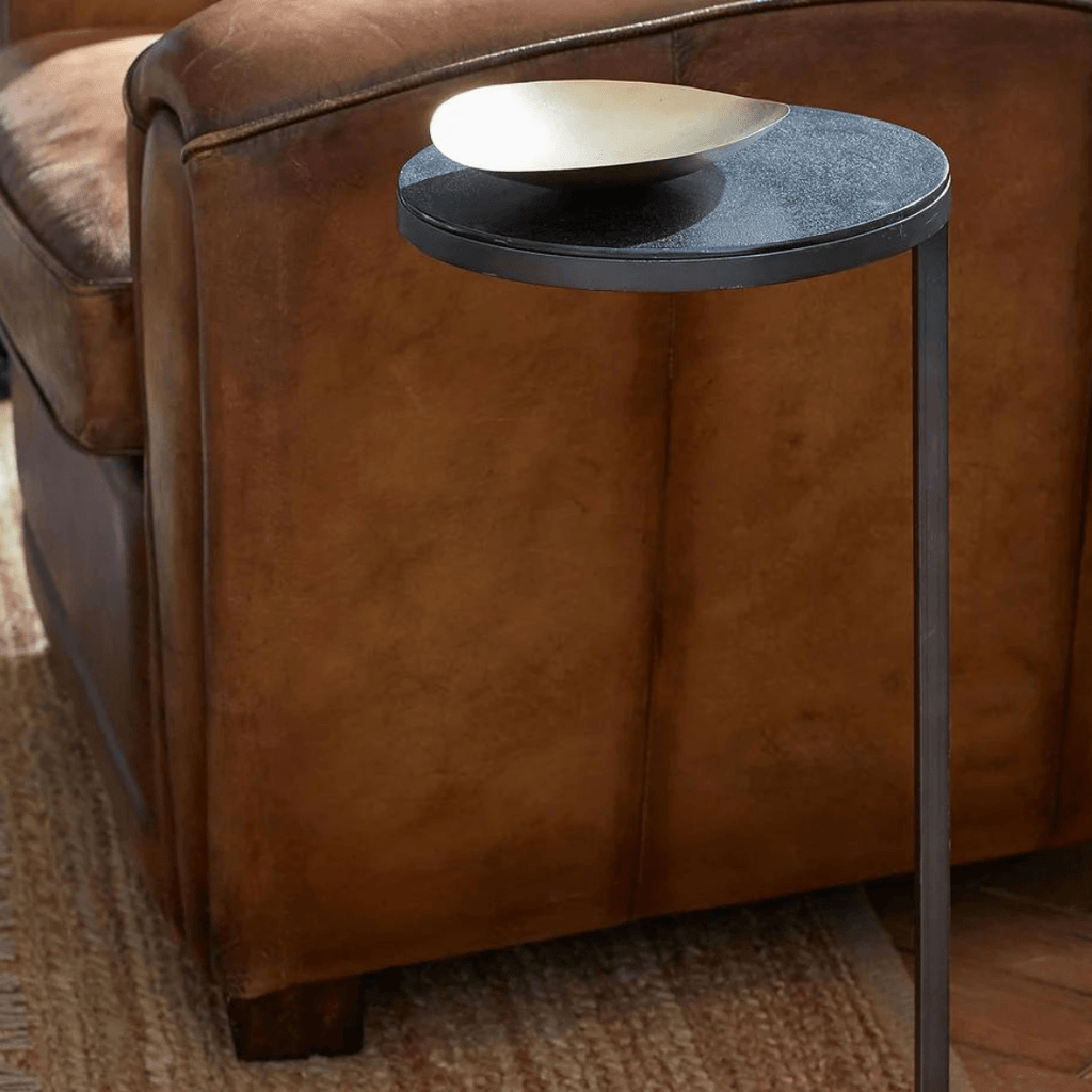 Duke Round Metal Accent Table - The Linen House