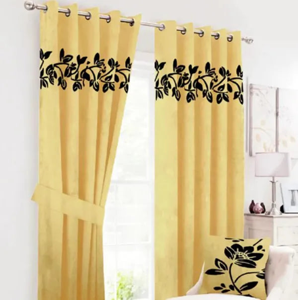 Luxury Velvet Floral Curtains – Lasercut Detailing for a Regal Look
