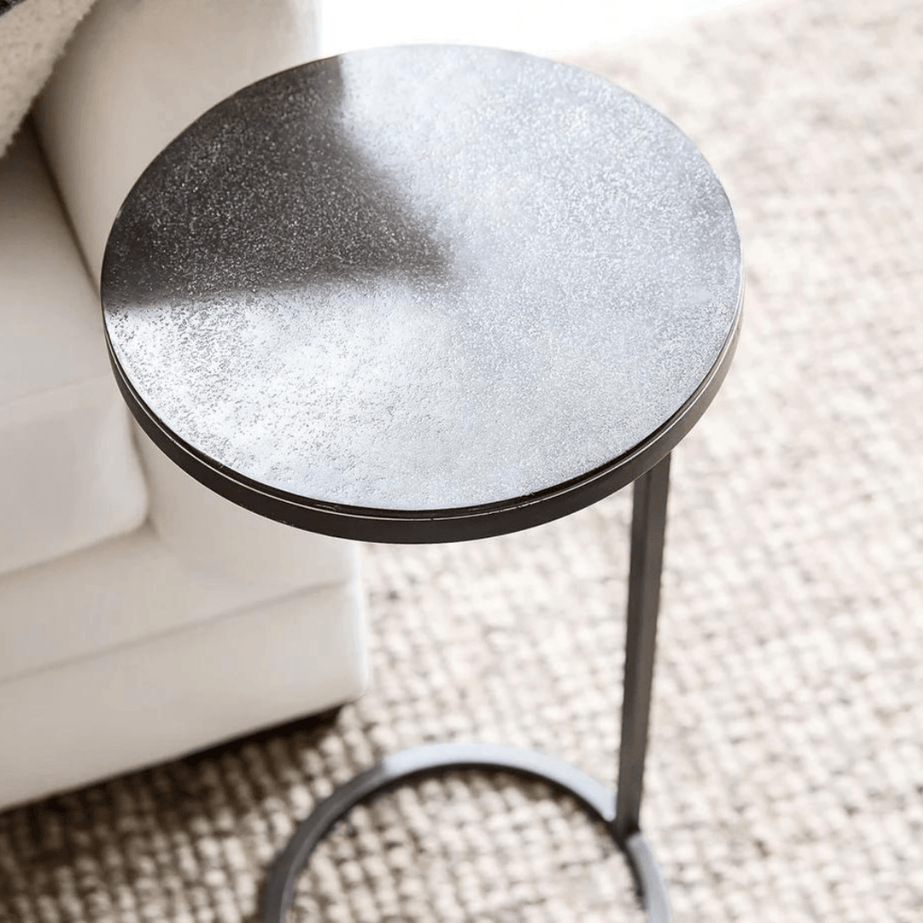 Duke Round Metal Accent Table - The Linen House