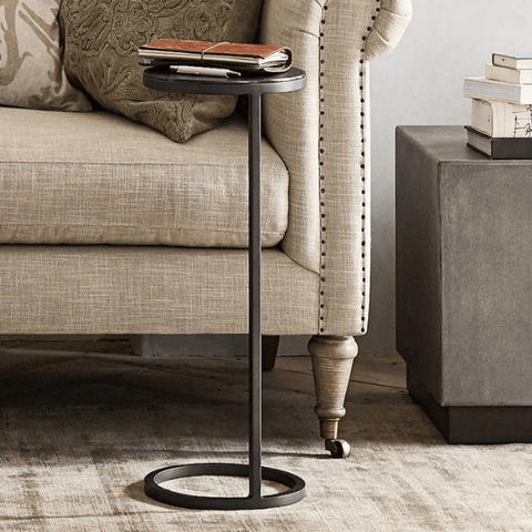 Duke Round Metal Accent Table - The Linen House