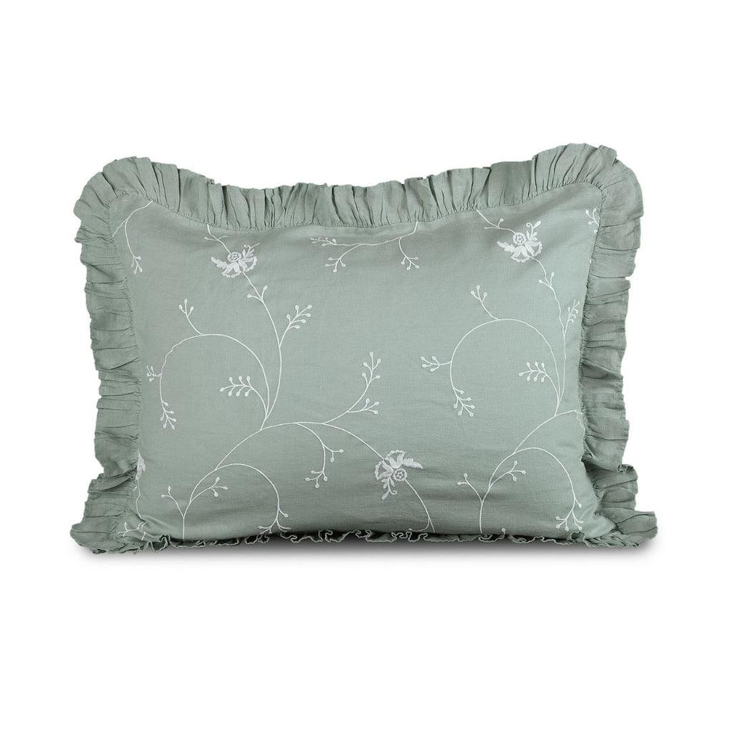 Light green Embroidery Duvet Set - The Linen House