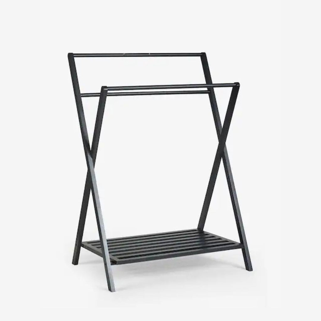 Black Folding Towel Rack