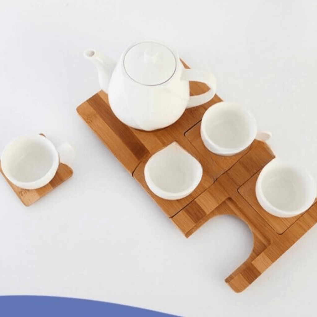 Wooden Tea Set Tray - The Linen House