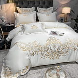 Gold Embroidery Duvet Set - The Linen House