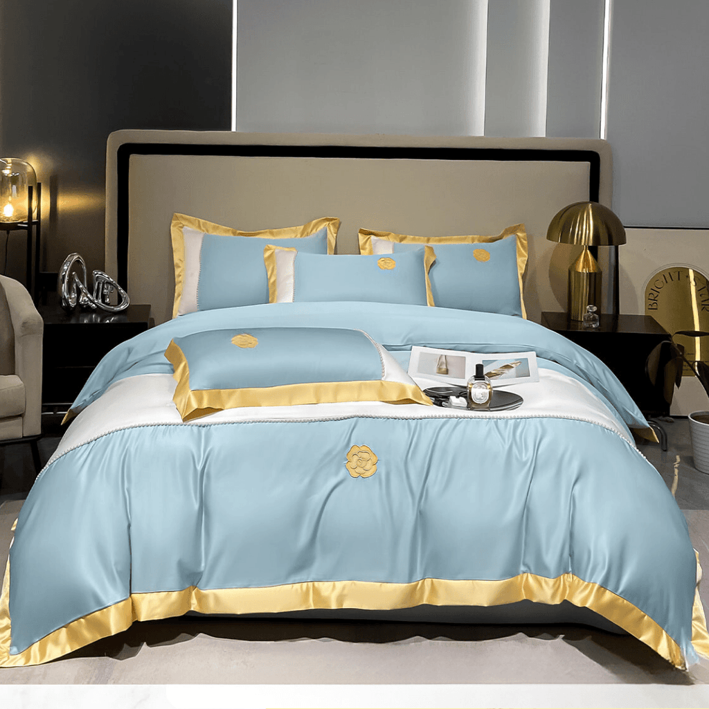 Modern Luxury Embroidered Duvet cover - The Linen House