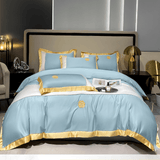 Modern Luxury Embroidered Duvet cover - The Linen House