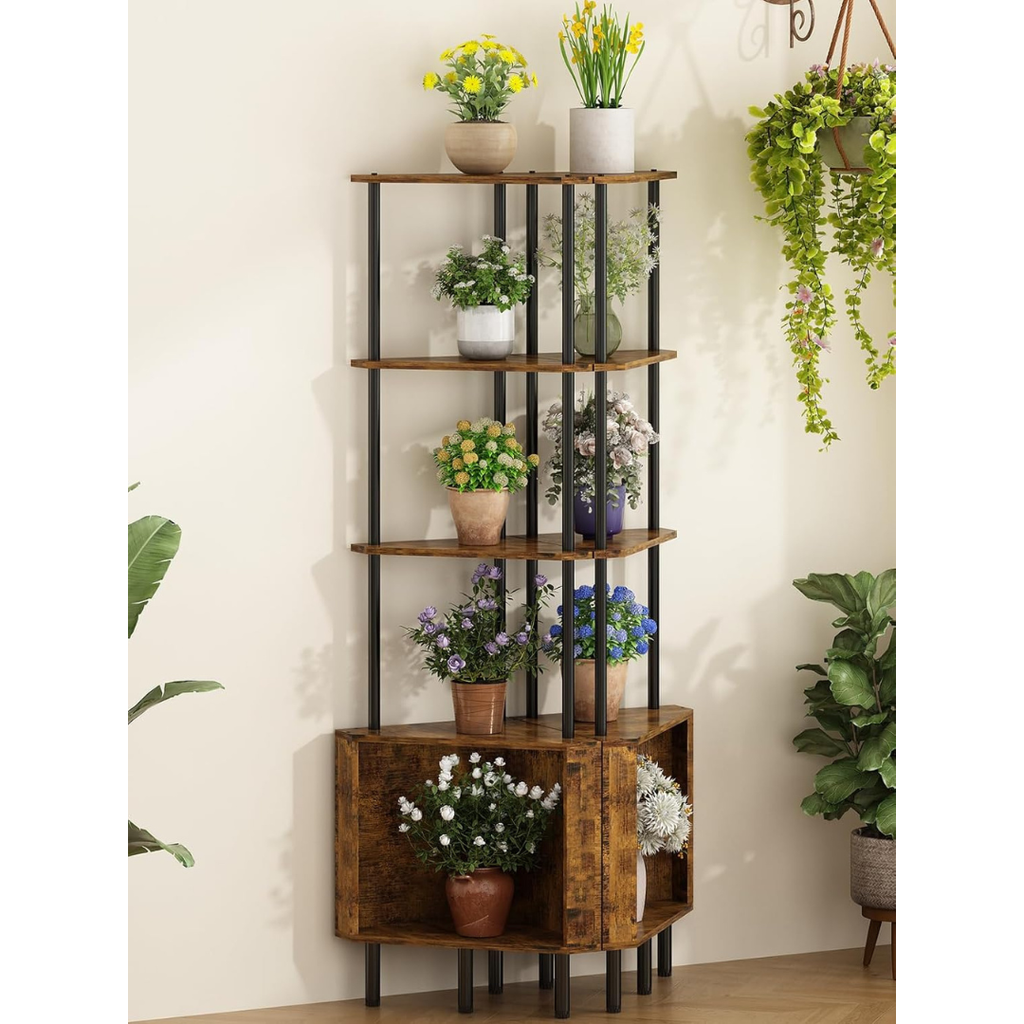 Industrial Rustic Bookshelf & Plant Display