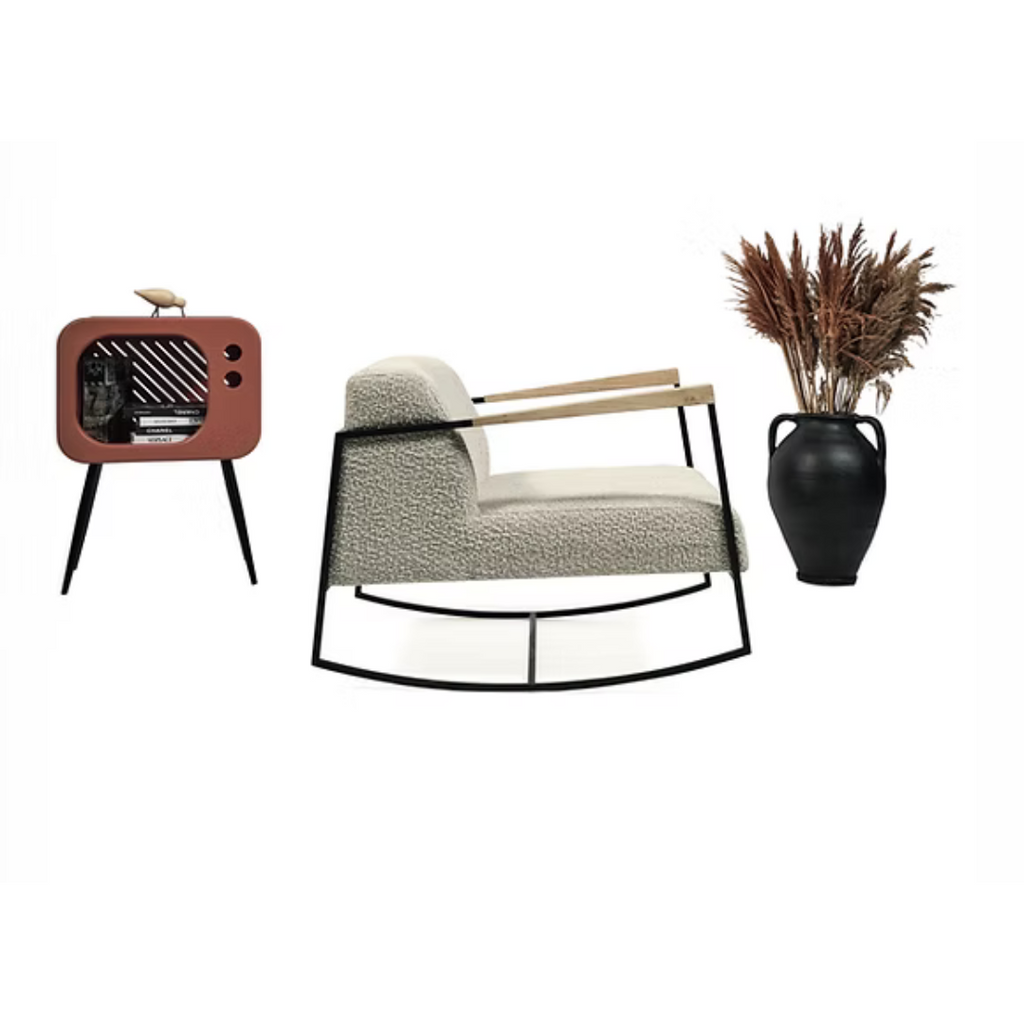 Modern Stylish Armchair with Metal Frame - Sleek & Comfortable Seating