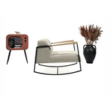 Modern Stylish Armchair with Metal Frame - Sleek & Comfortable Seating