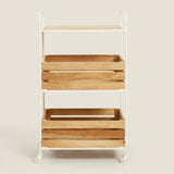 WOOD AND METAL STORAGE CART - The Linen House