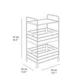 WOOD AND METAL STORAGE CART - The Linen House