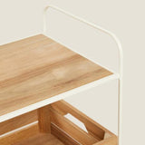 WOOD AND METAL STORAGE CART - The Linen House